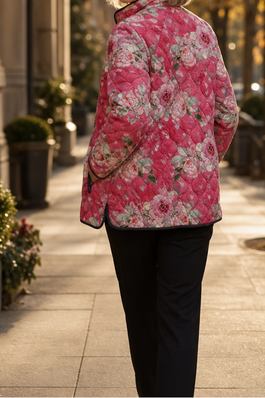 Paisley floral print quilted puffer jacket – image 2