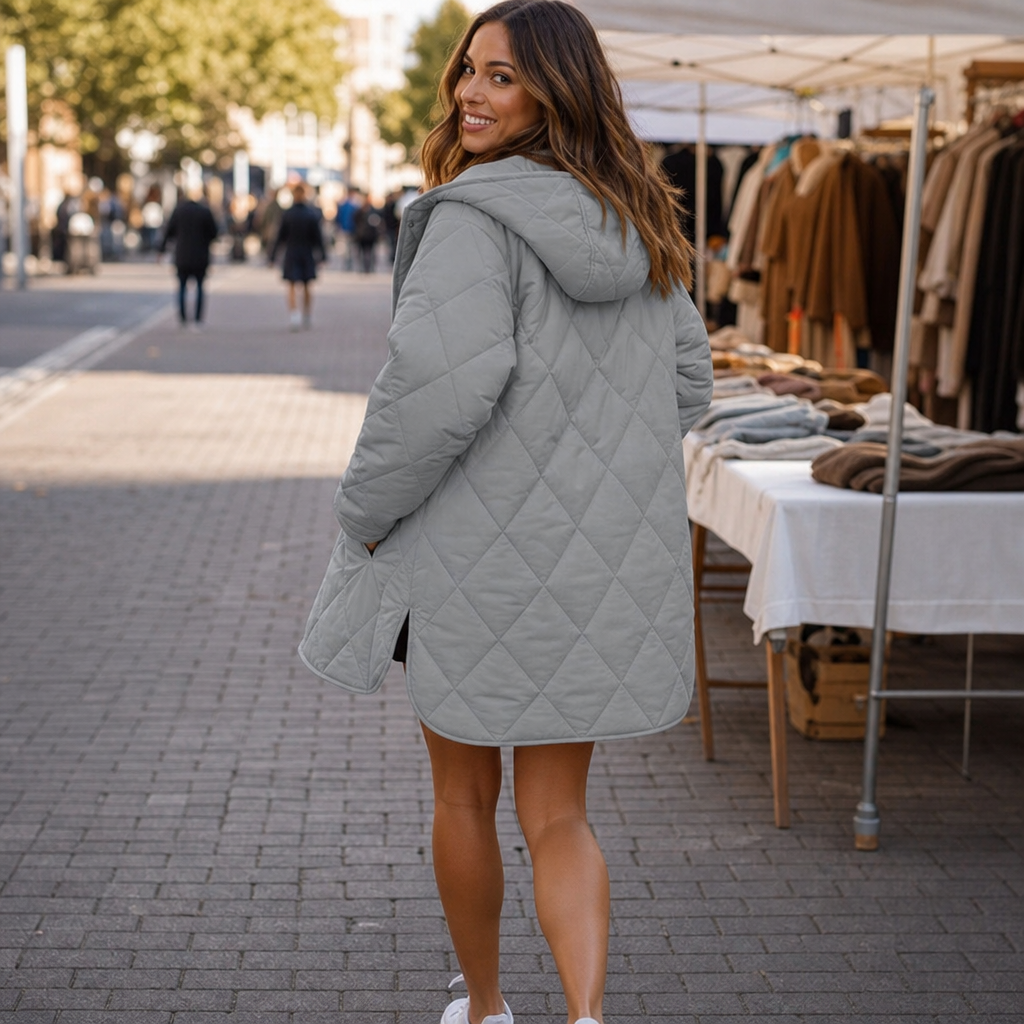 Hadley diamond quilted hooded puffer jacket – image 6