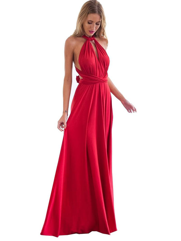 Eva backless halter neck maxi dress