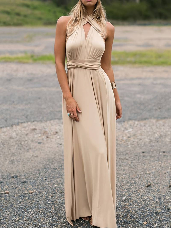 Eva backless halter neck maxi dress – image 12