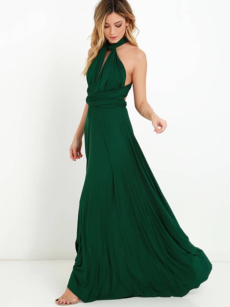 Eva backless halter neck maxi dress – image 8