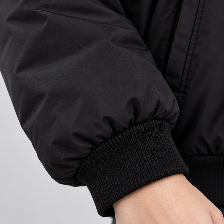 Solenne cropped faux fur trim hooded puffer jacket – image 4