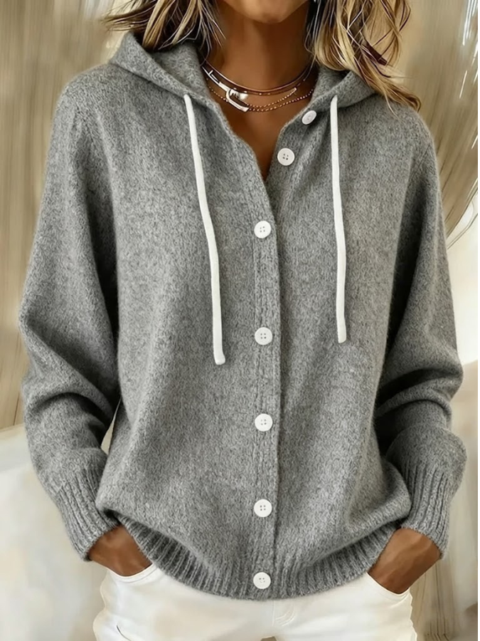 Erin oversized ribbed button cardigan – image 6