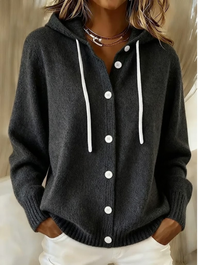 Erin oversized ribbed button cardigan – image 7
