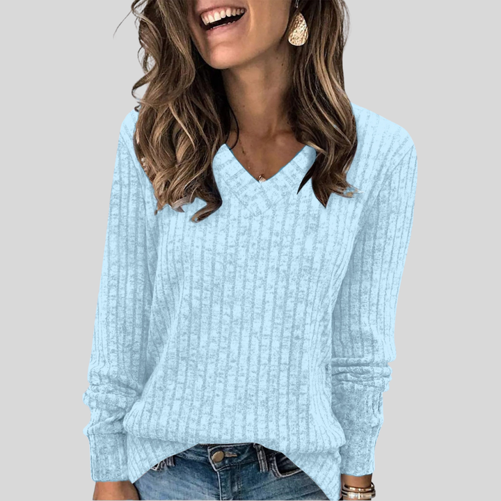 Colette ribbed V neck longline sweater – image 13