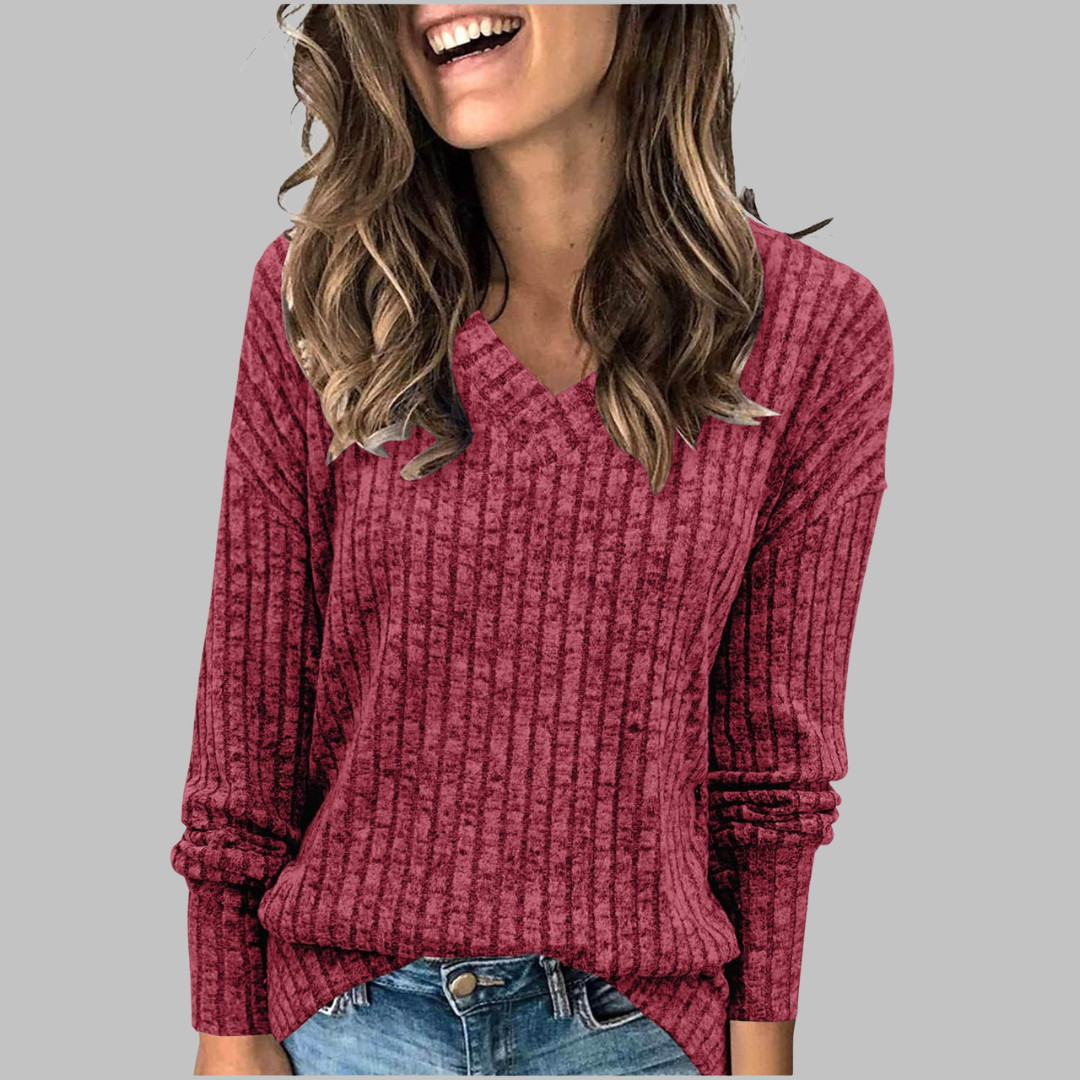 Colette ribbed V neck longline sweater – image 5