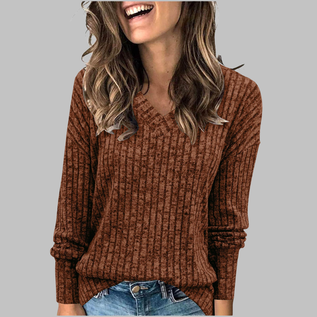 Colette ribbed V neck longline sweater – image 9