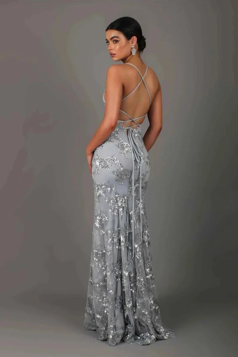 Giada sequin backless evening maxi dress – image 4