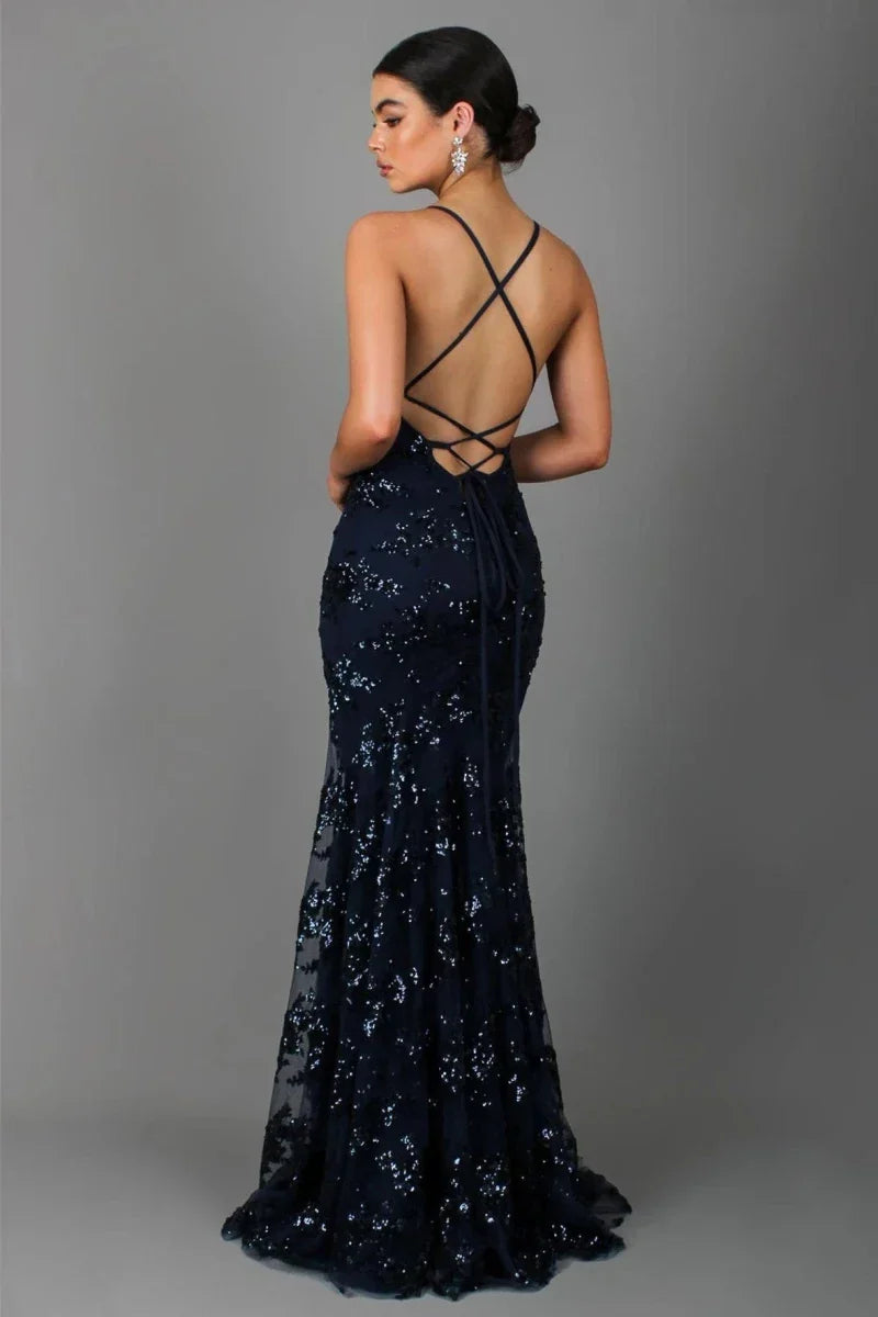 Giada sequin backless evening maxi dress – image 2