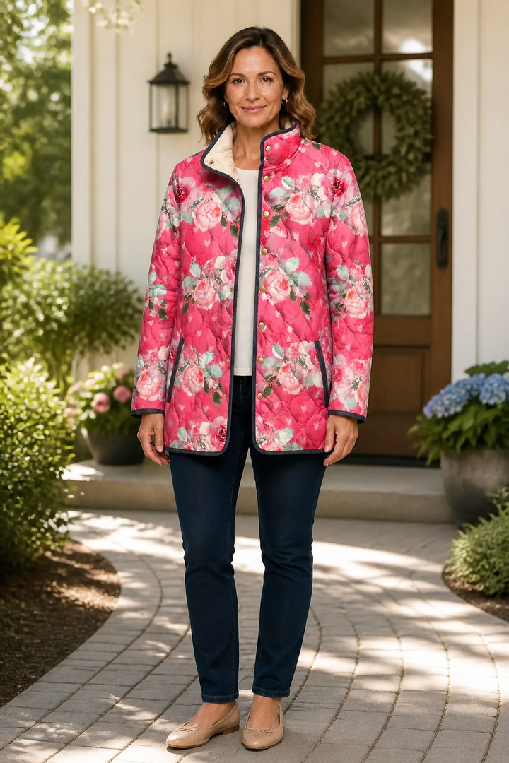 Paisley floral print quilted puffer jacket – image 4