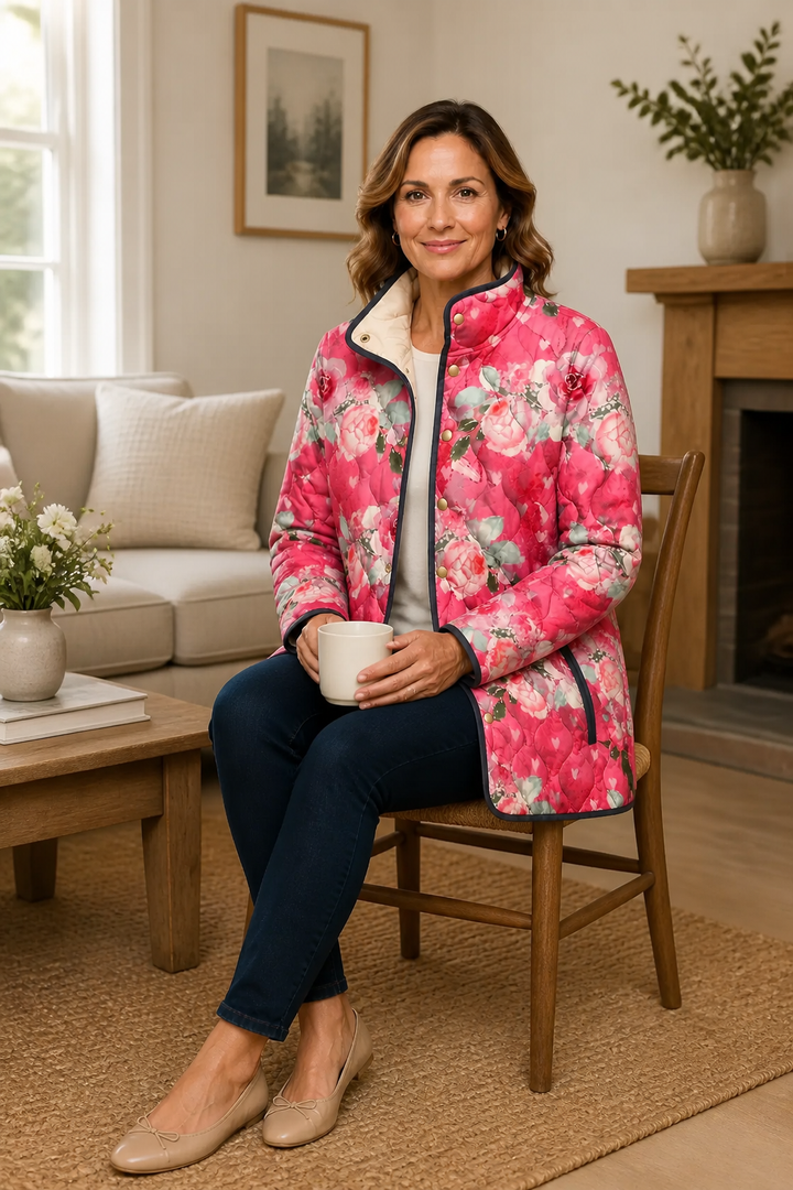Paisley floral print quilted puffer jacket – image 6