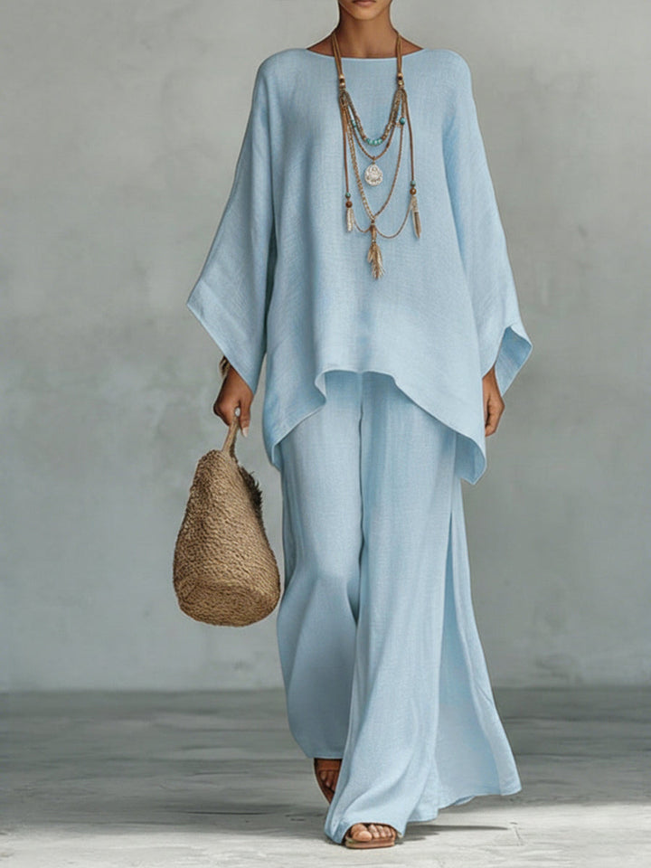 Lorena relaxed two piece set with wide leg pants – image 2