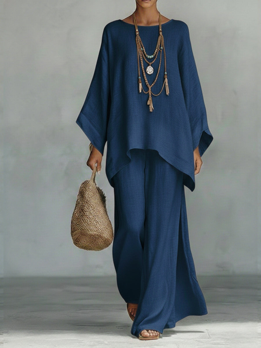 Lorena relaxed two piece set with wide leg pants – image 4