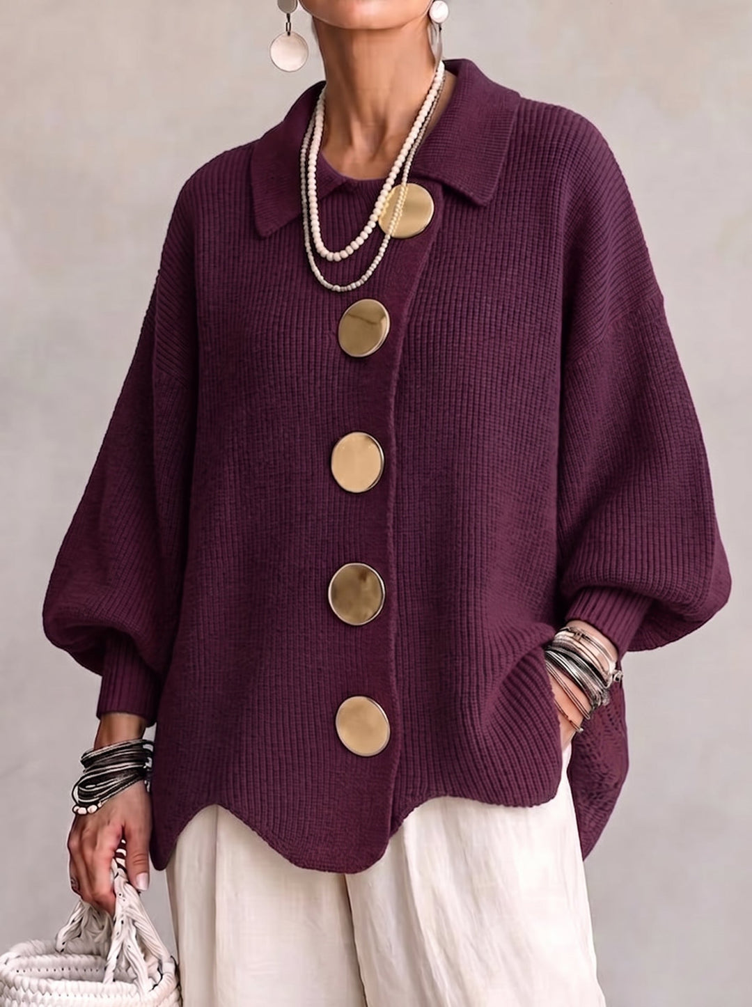 Genevieve oversized button front cardigan – image 3