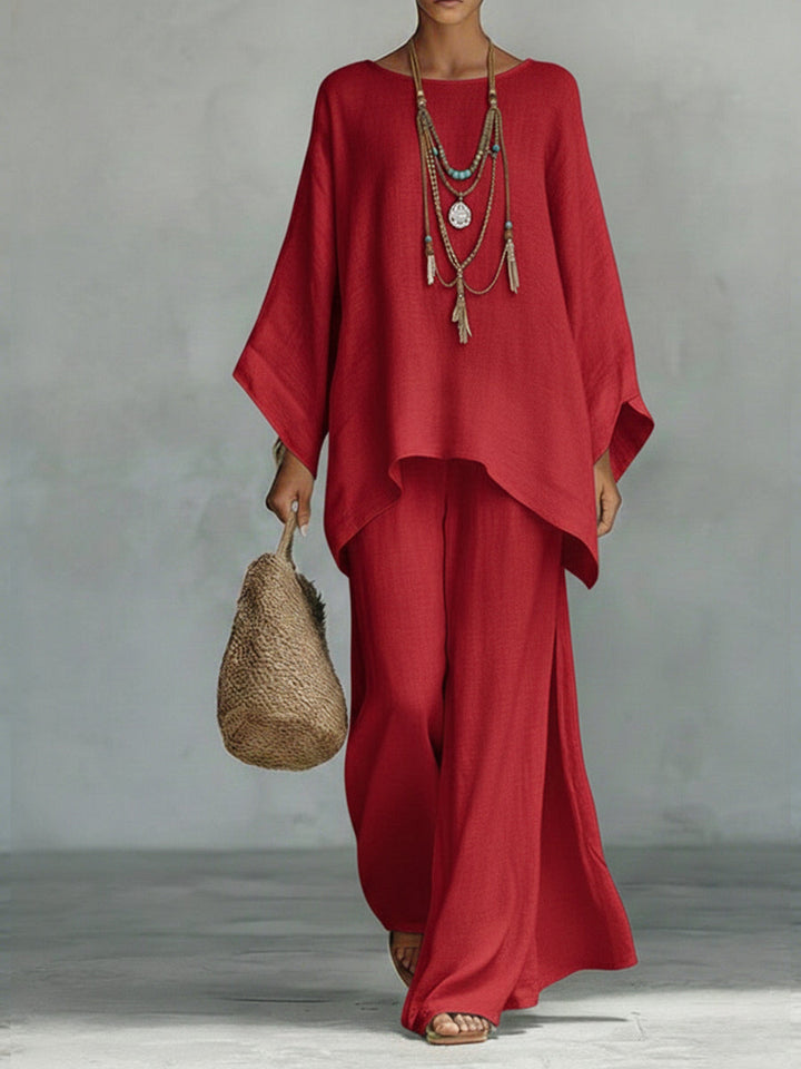 Lorena relaxed two piece set with wide leg pants – image 3