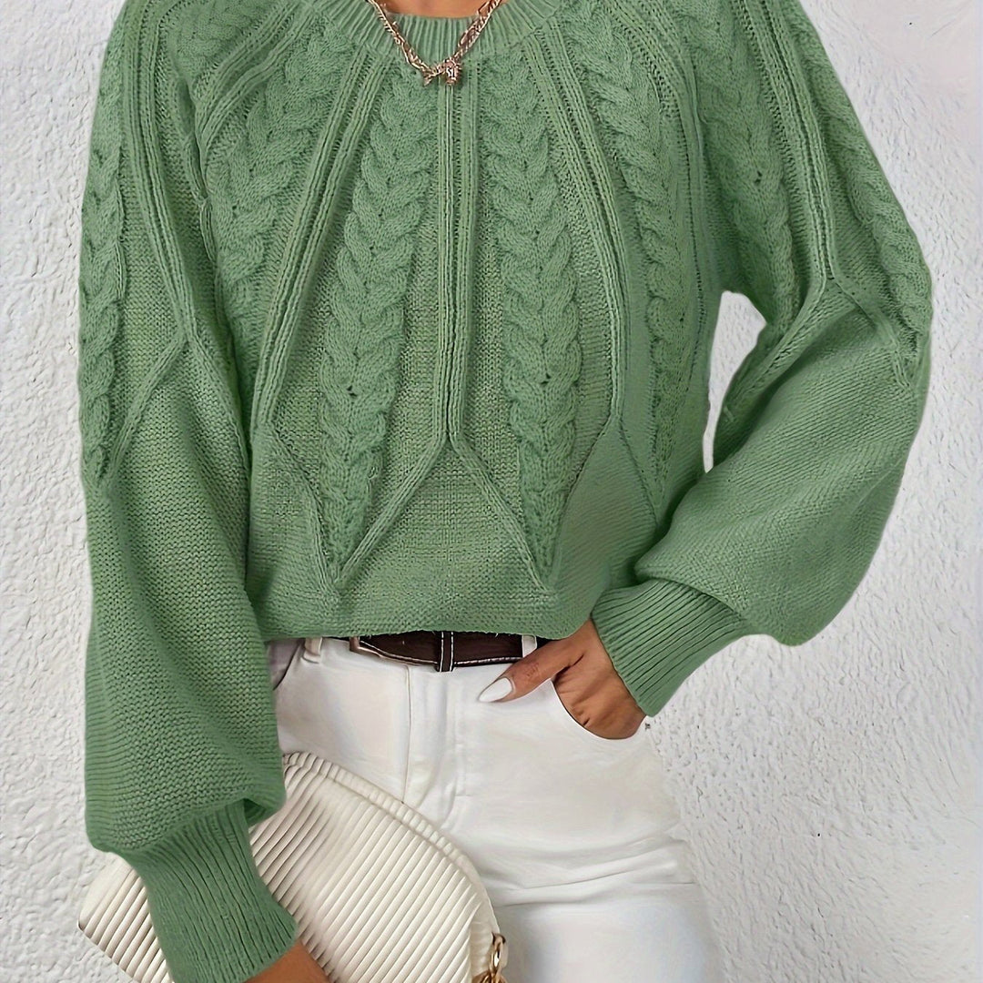 Imogen cropped cable knit sweater