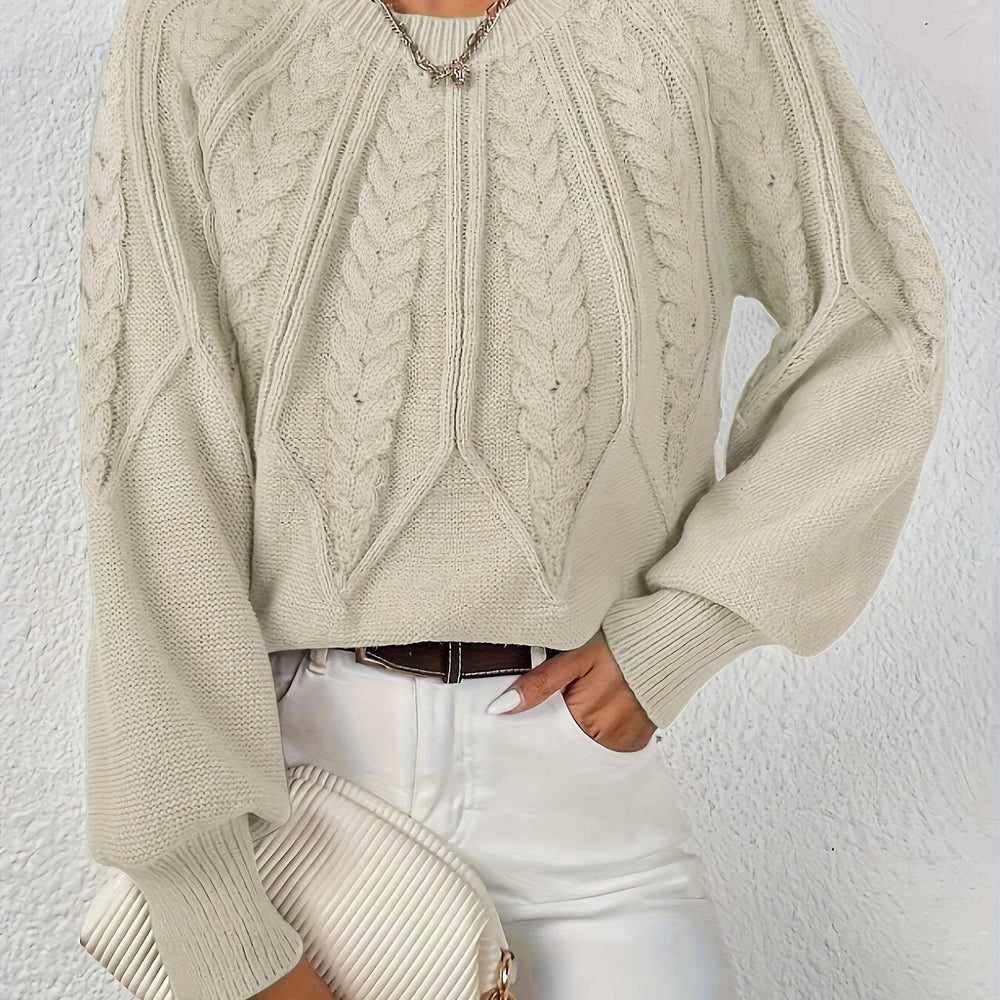 Imogen cropped cable knit sweater – image 2