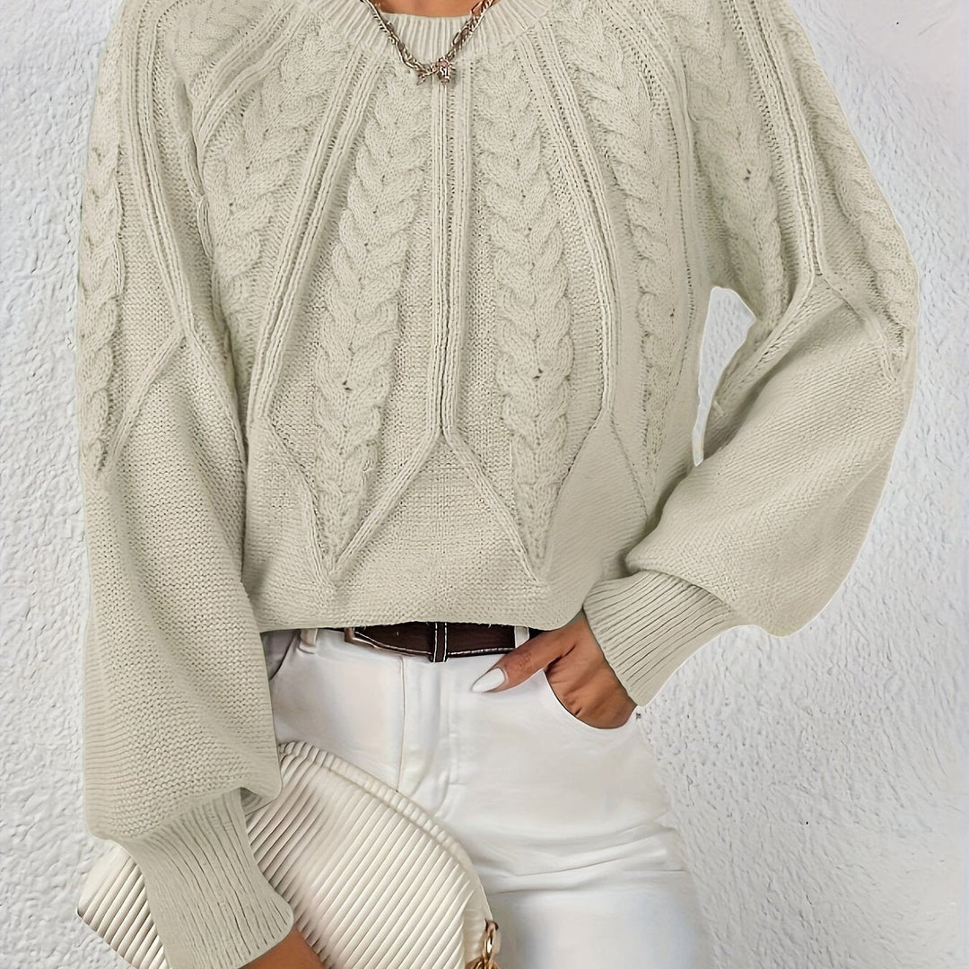 Imogen cropped cable knit sweater – image 2