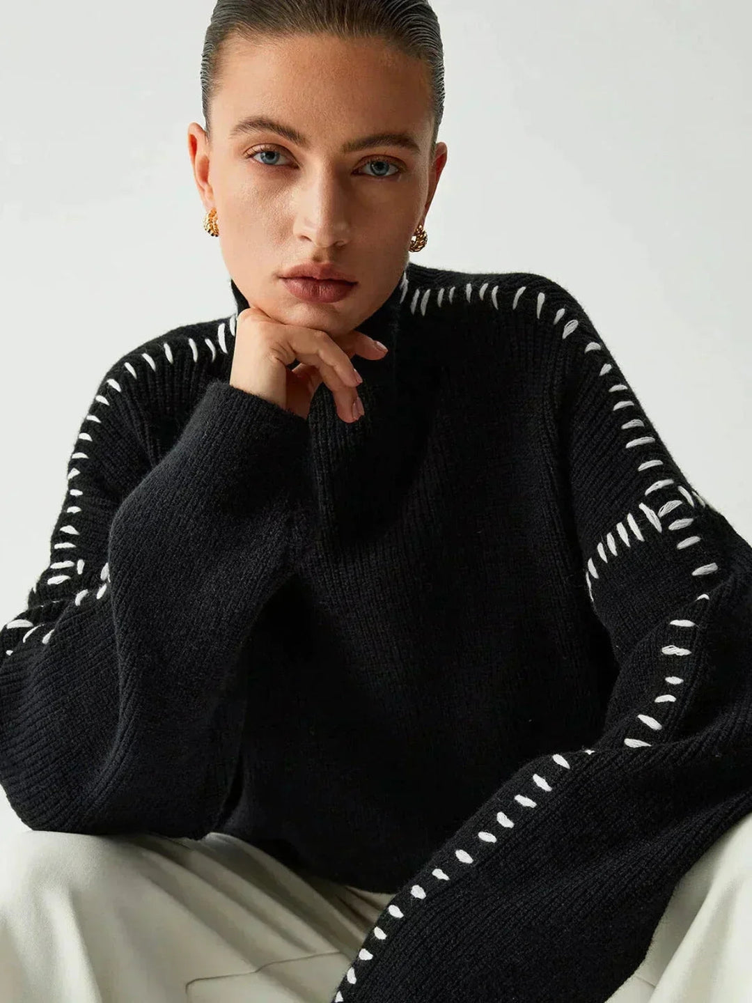 Ursula whipstitch mock neck sweater – image 5