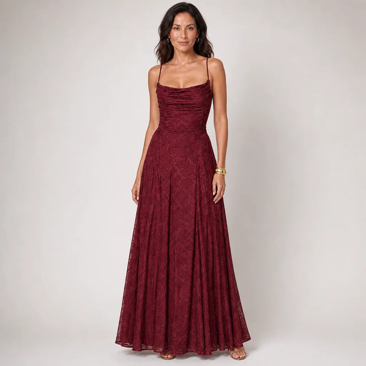 Kristen cowl drape a-line maxi dress