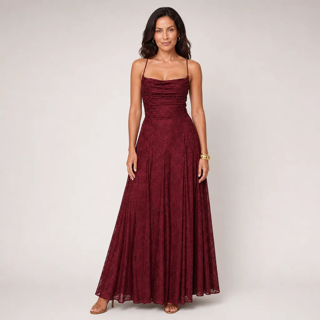 Kristen cowl drape a-line maxi dress – image 2