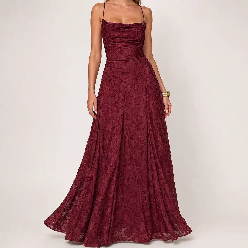 Kristen cowl drape a-line maxi dress – image 3