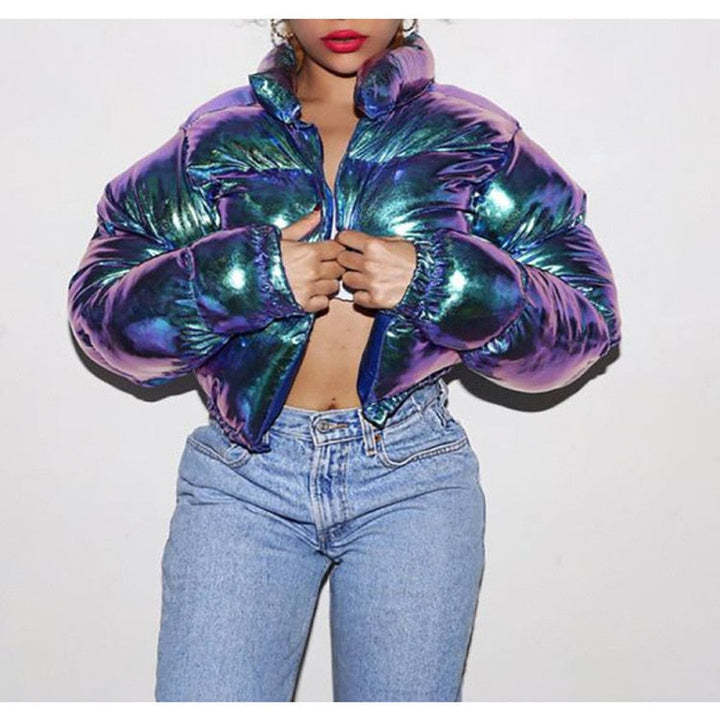 Kara cropped puffer bomber jacket – image 13