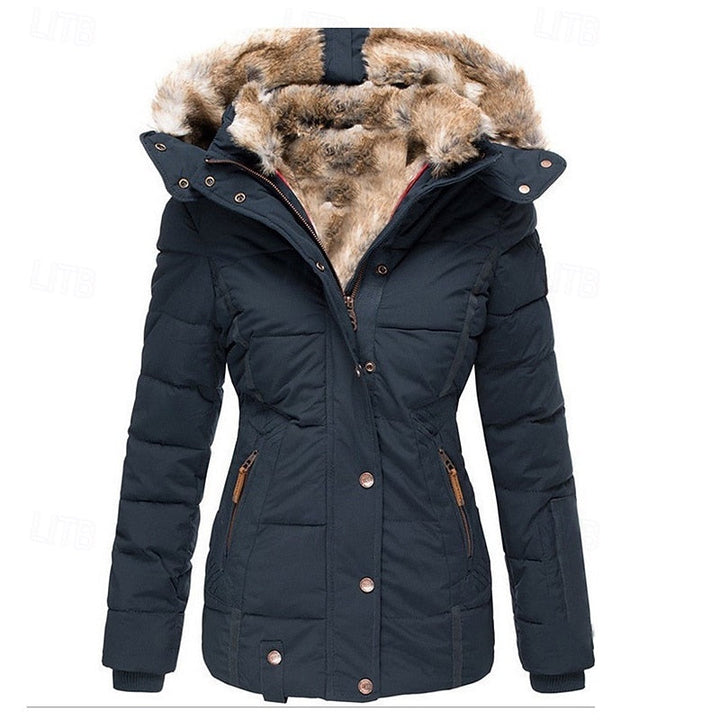 Vilja fitted hooded quilted coat – image 3