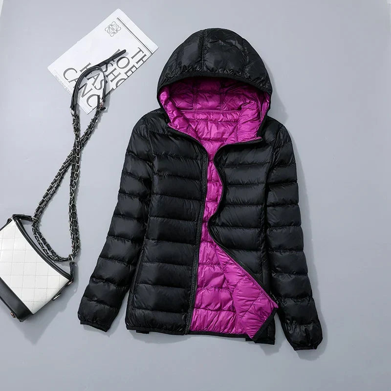Jolene reversible hooded puffer jacket