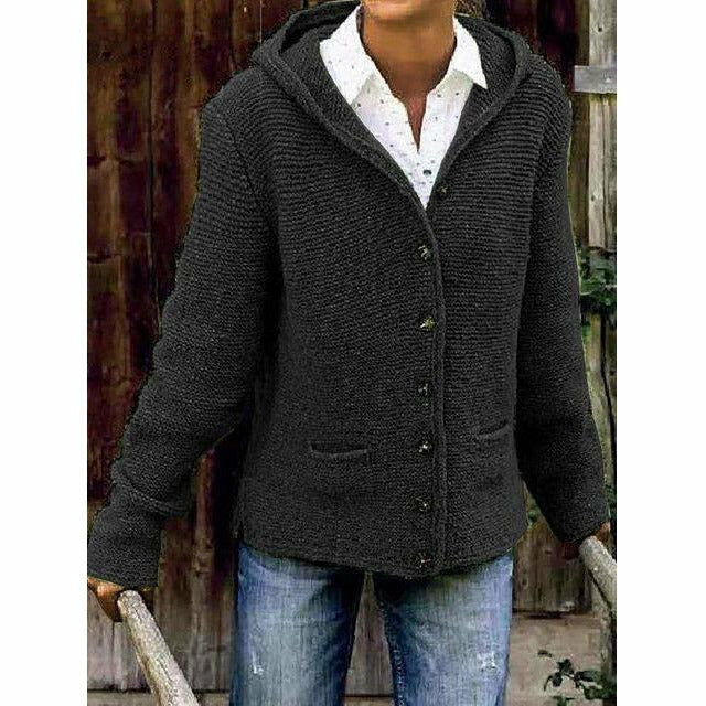 Esmeralda hooded long knit coat – image 4