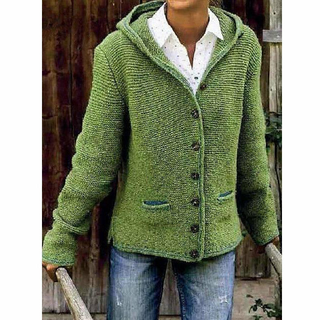 Esmeralda hooded long knit coat