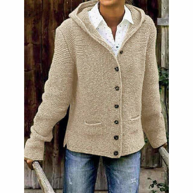 Esmeralda hooded long knit coat – image 3