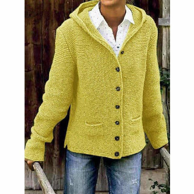 Esmeralda hooded long knit coat – image 2