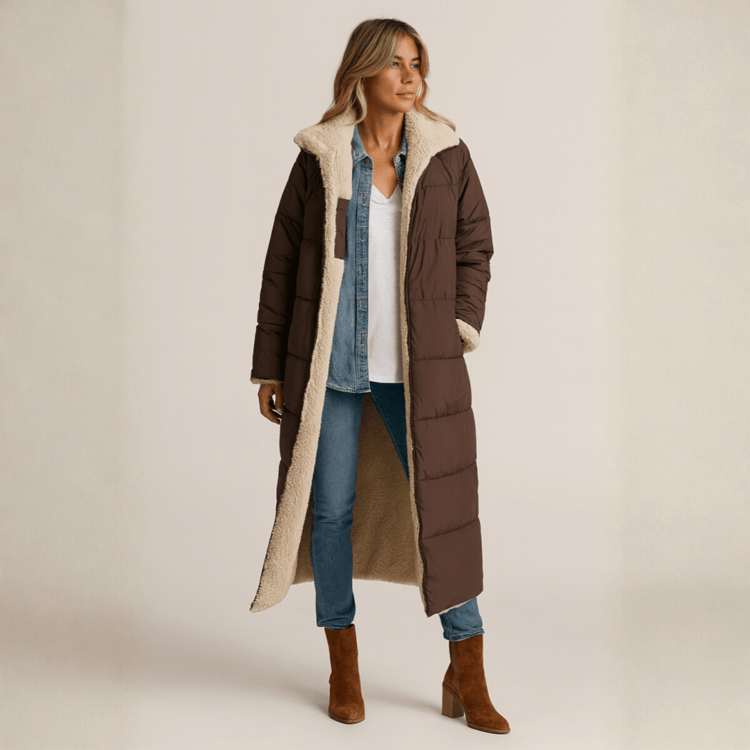 Flora longline wrap front coat
