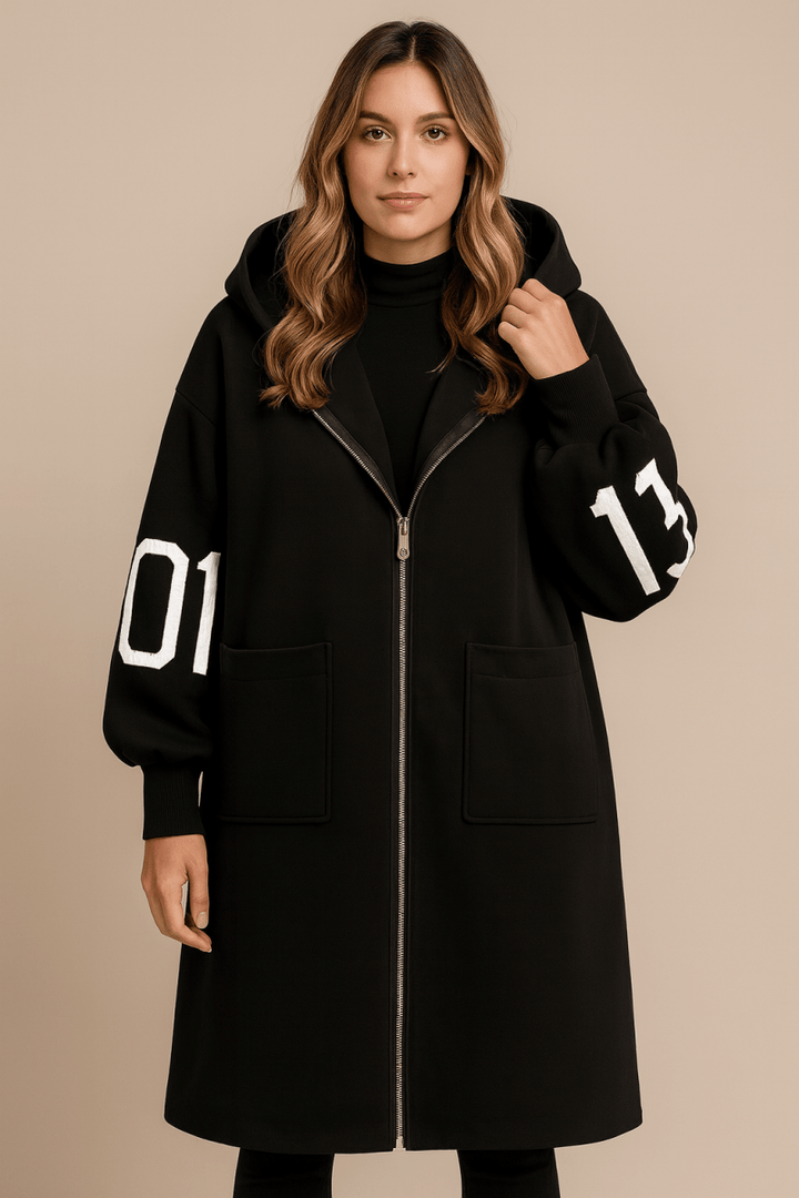 Monroe knitted hooded long sweater coat – image 3