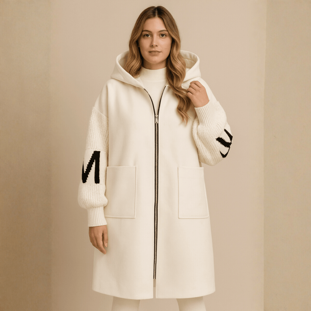 Monroe knitted hooded long sweater coat