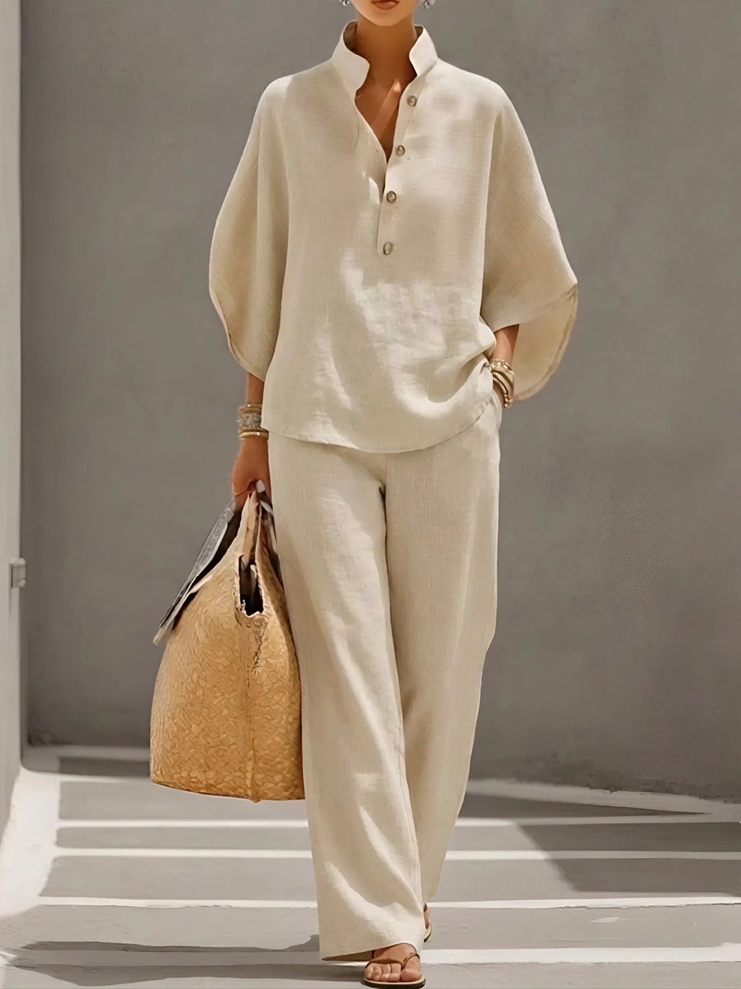 Valeria relaxed two piece set with wide leg pants