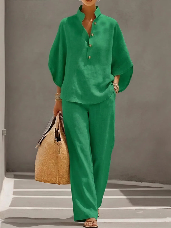 Valeria relaxed two piece set with wide leg pants – image 3
