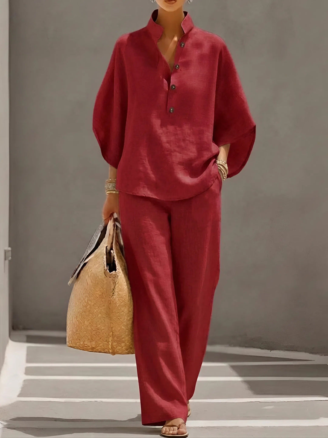 Valeria relaxed two piece set with wide leg pants – image 6