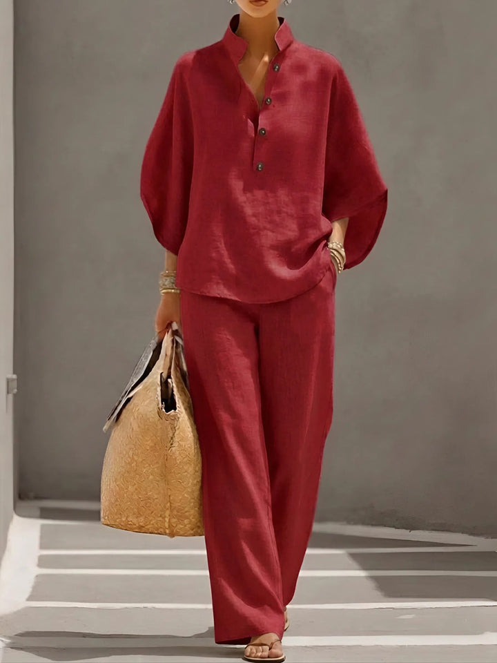 Valeria relaxed two piece set with wide leg pants – image 6