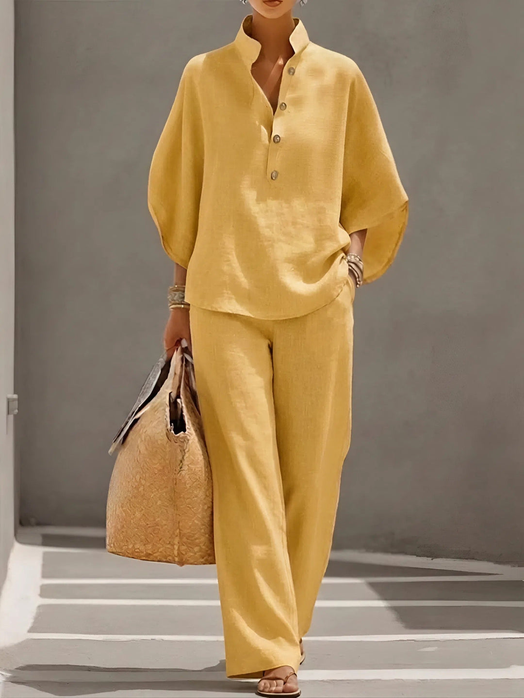 Valeria relaxed two piece set with wide leg pants – image 7