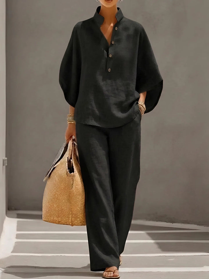 Valeria relaxed two piece set with wide leg pants – image 5