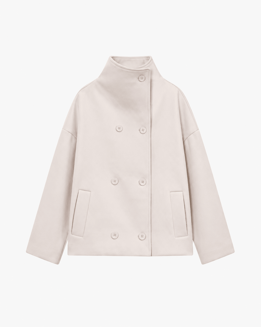 Juno oversized double breasted stand collar jacket – image 6