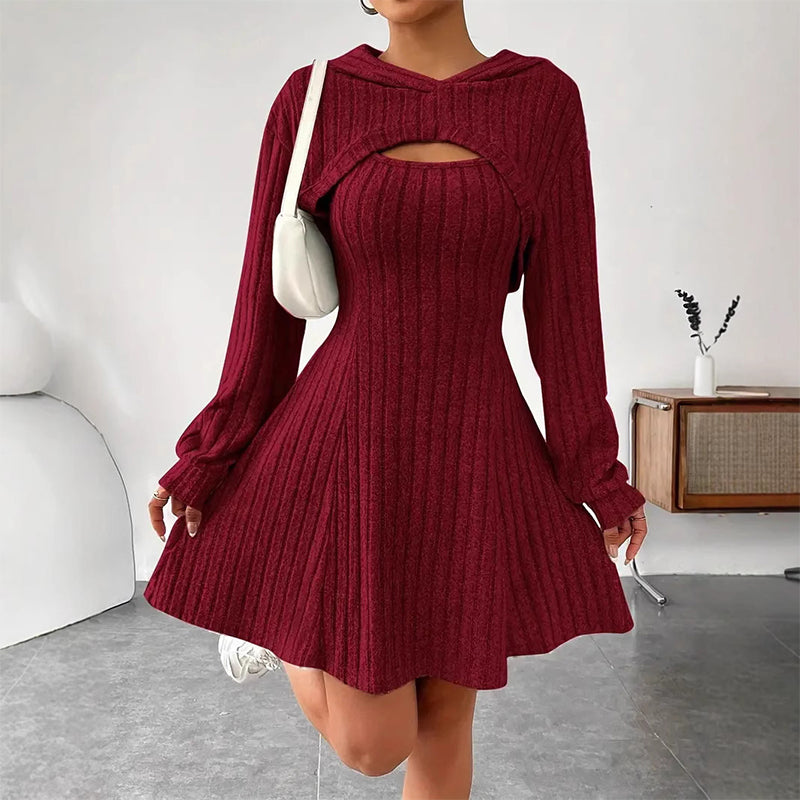 Adeline hooded cutout knit mini dress – image 5