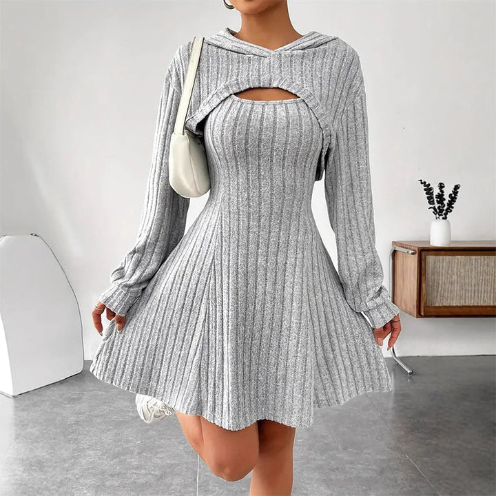 Adeline hooded cutout knit mini dress – image 4