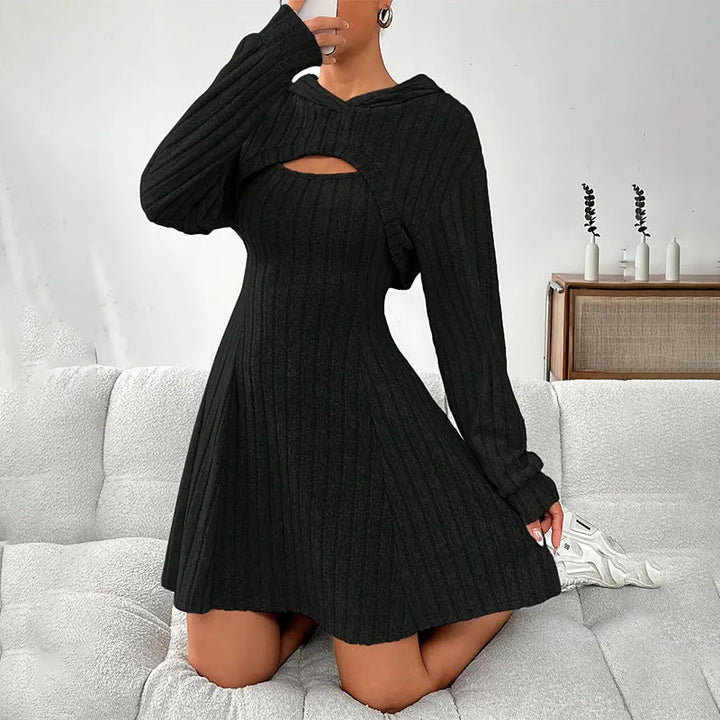 Adeline hooded cutout knit mini dress – image 6