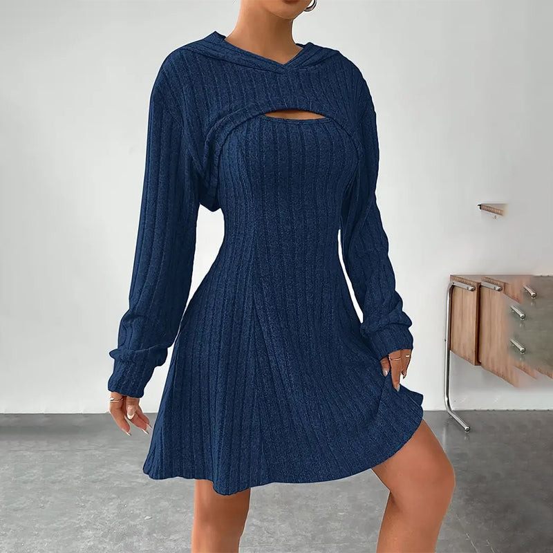 Adeline hooded cutout knit mini dress – image 8
