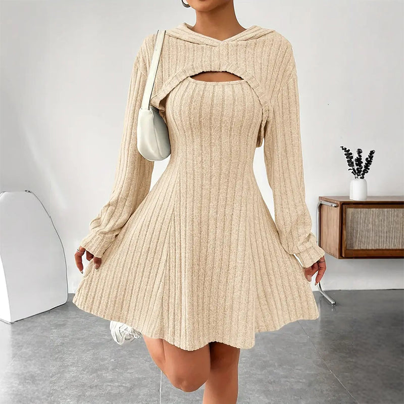 Adeline hooded cutout knit mini dress – image 7