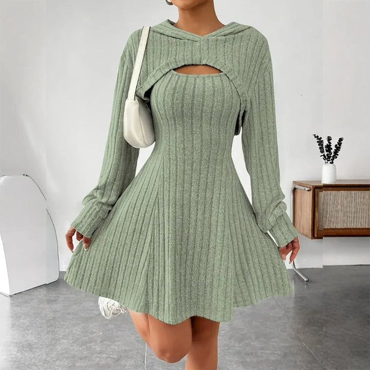 Adeline hooded cutout knit mini dress – image 9