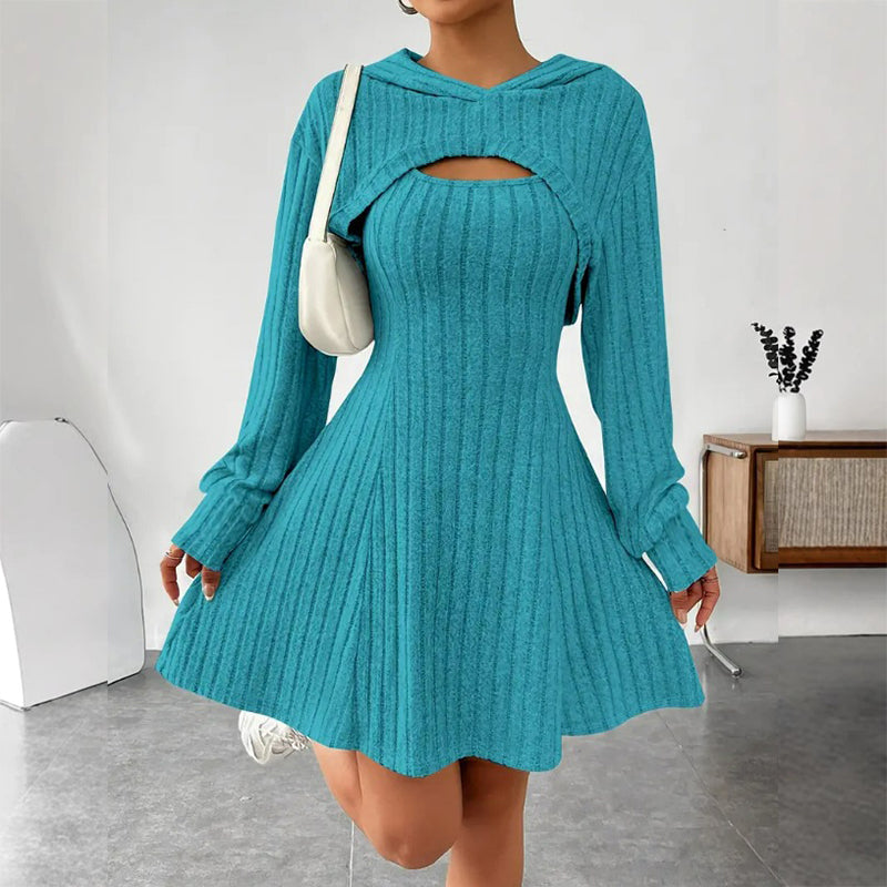 Adeline hooded cutout knit mini dress – image 10